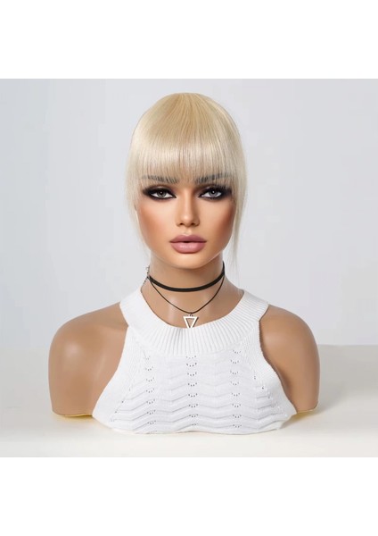 Yoğun Gerçek Saç Perçem - Beyaz Platin