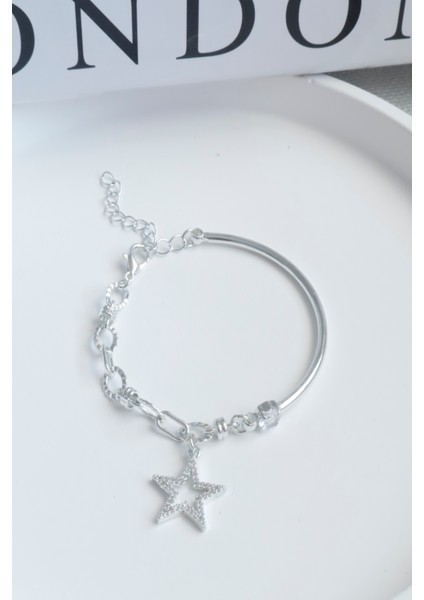 Kadın Bileklik 14K Renk Yarı Geçme Zirkon Yıldız Bileklik indirimleri