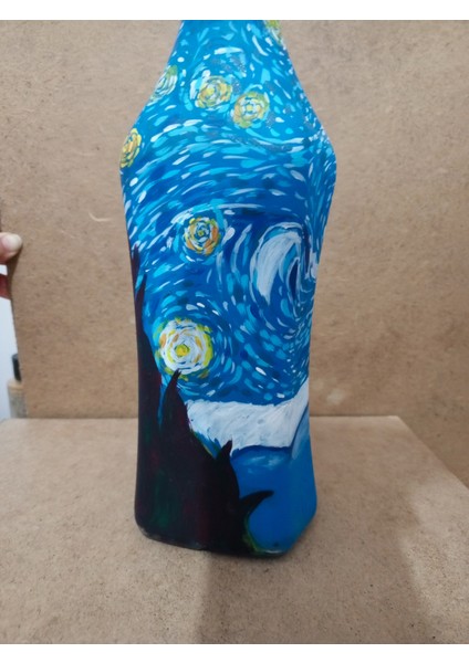 Van Gogh Yıldızlı Gece Temalı El Yapımı Cam Şişe Lamba – LED Işıklı Dekoratif Gece Lambası fiyatları