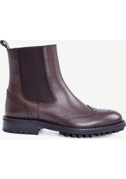 Zımba Detaylı Lastikli Deri Bot