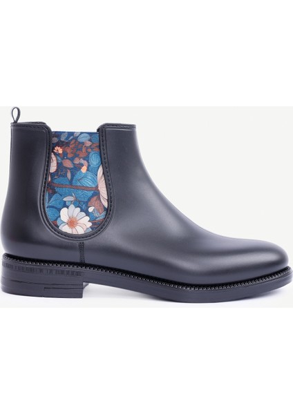 Çiçek Baskılı Lastikli Yağmur Botu