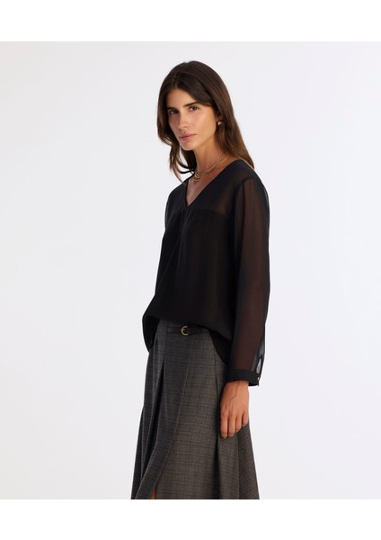 Regular V Yaka Uzun Kol Bluz fiyatları