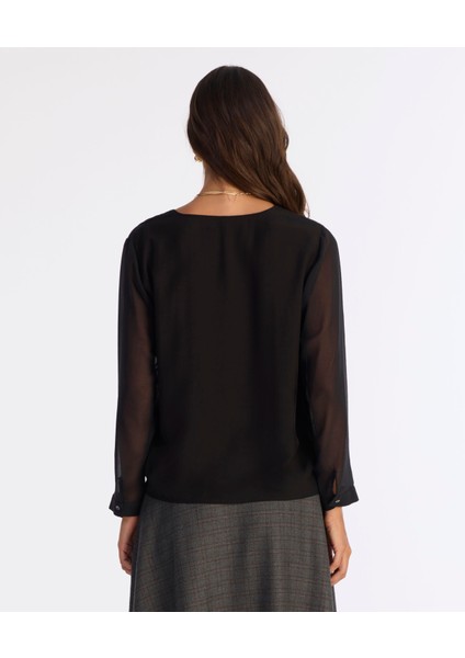 Regular V Yaka Uzun Kol Bluz modelleri