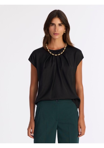 Regular Bisiklet Yaka Kısa Kol Bluz