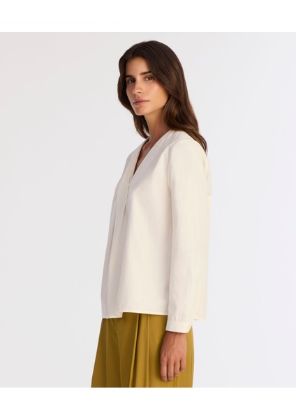 Regular V Yaka Uzun Kol Bluz modelleri