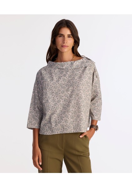 Regular Kayık Yaka Uzun Kol Bluz