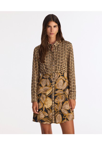 Düz Gömlek Yaka Uzun Kol Elbise fırsatları