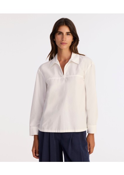 Regular Gömlek Yaka Uzun Kol Bluz