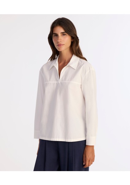 Regular Gömlek Yaka Uzun Kol Bluz fiyatları