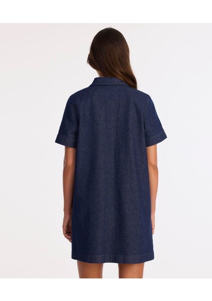 Düz Gömlek Yaka Kısa Kol Elbise fırsatları