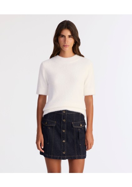 Pens Detaylı Düğmeli Kısa Denim Etek fiyatları