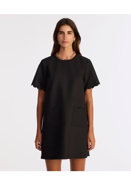 Bol Bisiklet Yaka Kısa Kol Elbise fiyatları