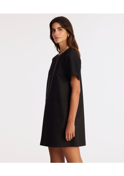 Bol Bisiklet Yaka Kısa Kol Elbise modelleri