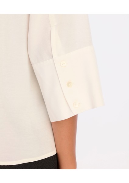 Regular Gömlek Yaka 3/4 Kol Bluz modelleri