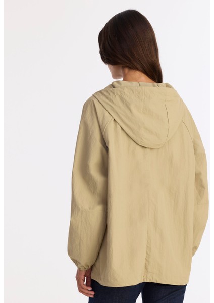 Loose Kapüşonlu Yaka Uzun Kol Yağmurluk fırsatları