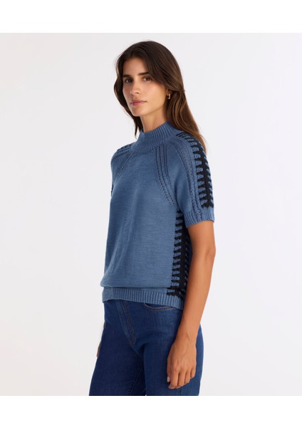 Regular Dik Yaka Kısa Kol Kazak fiyatları