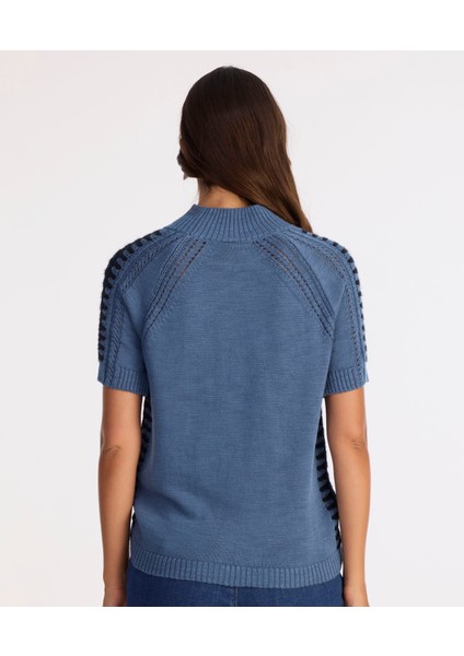 Regular Dik Yaka Kısa Kol Kazak fırsatları