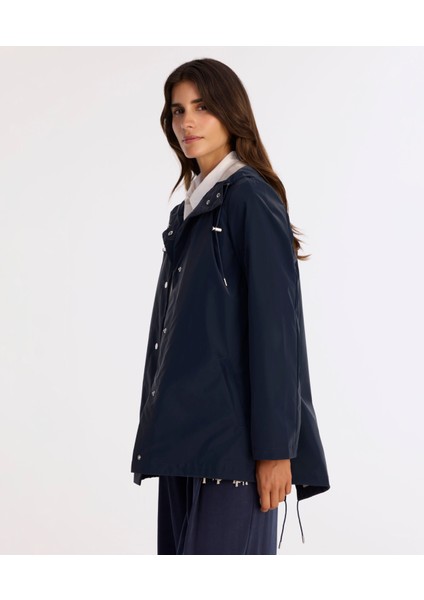 Loose Kapüşonlu Yaka Uzun Kol Yağmurluk fiyatları