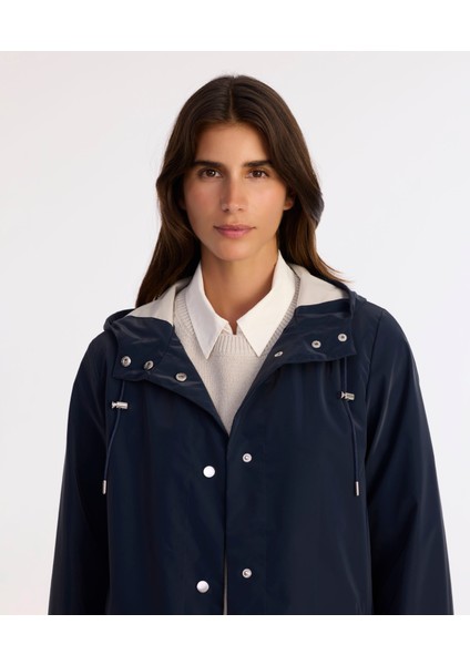 Loose Kapüşonlu Yaka Uzun Kol Yağmurluk modelleri