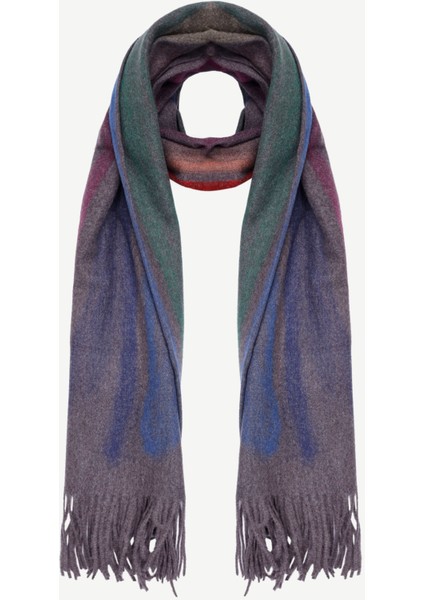 Degrade Desenli Kalın Şal