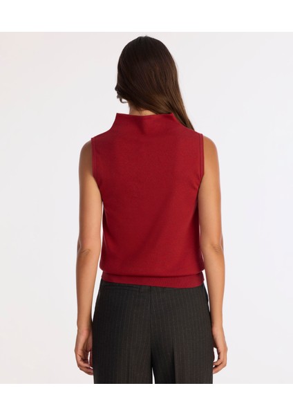 Regular Yarım Balıkçı Yaka Kolsuz Kazak modelleri