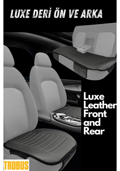 Fiat 500 D/f/l/r 1957–1975 Uyumlu Lüks Kalite Sıvı Geçirmez Deri Oturak Minder 3'lü Siyah