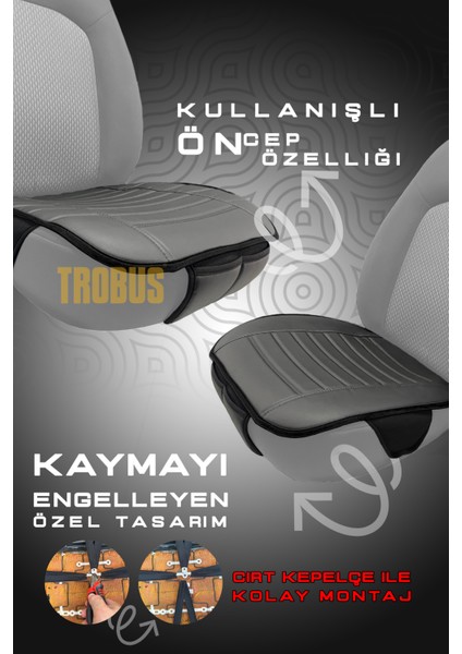 Fiat 500 D/f/l/r 1957–1975 Uyumlu Lüks Kalite Sıvı Geçirmez Deri Oturak Minder 3'lü Siyah fırsatları