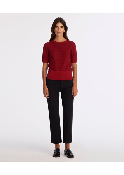 Regular Bisiklet Yaka Kısa Kol Kazak