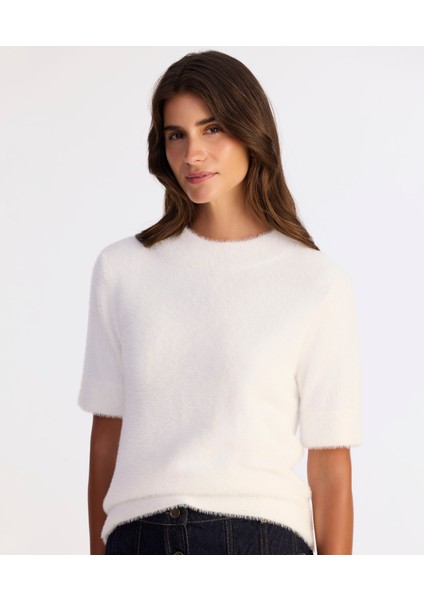 Regular Dik Yaka Kısa Kol Kazak fiyatları