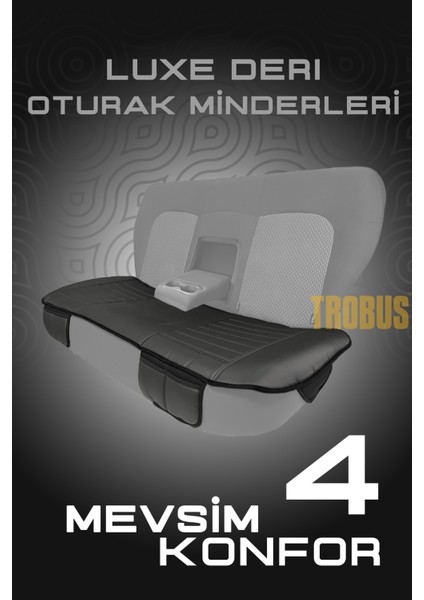 Mercedes G Cabrio (W463) 1989–2013 Uyumlu Lüks Kalite Sıvı Geçirmez Deri Oturak Minder 3'lü Siyah fiyatları