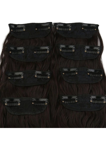 Fiber Sentetik Kabarık Dalgalı 8 Parça Çıt Çıt - Koyu Kahve fiyatları