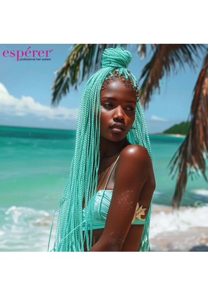 Sentetik Örgülük Saç 100 gr - Su Yeşili