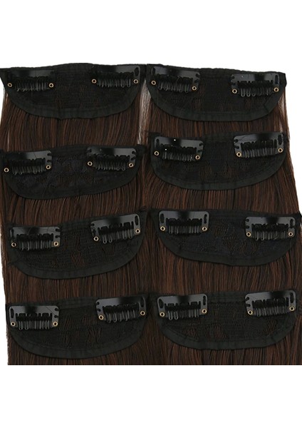 Fiber Sentetik Düz 8 Parça Çıt Çıt - Kahve Karamel fiyatları