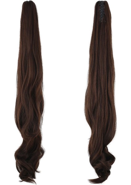 Tokalı Dalgalı At Kuyruğu - Kahve Karamel