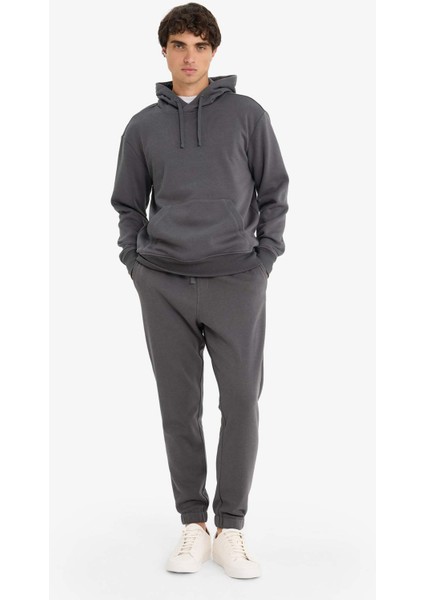 Regular Fit Beli Bağcıklı Cepli Paçası Lastikli Şardonlu Basic Düz Jogger Eşofman Altı E6326AX25AU fırsatları