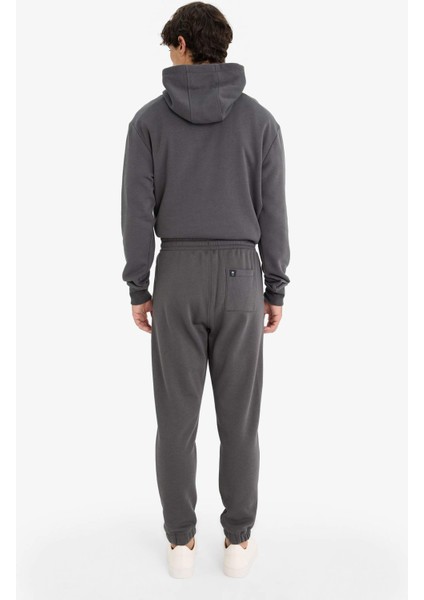 Regular Fit Beli Bağcıklı Cepli Paçası Lastikli Şardonlu Basic Düz Jogger Eşofman Altı E6326AX25AU
