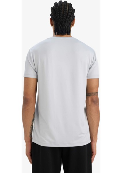 Fit Slim Fit Dar Kesim Bisiklet Yaka Esnek Kumaş Baskılı Sporcu Kısa Kollu Tişört E7516AX25AU