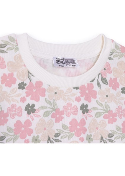 Kız Bebek Sweatshirt Çiçekli Bisiklet Yaka Uzun Kol modelleri