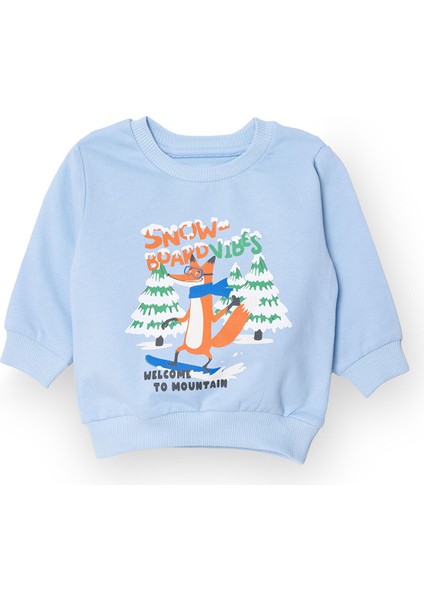 Erkek Bebek Sweatshirt Bisiklet Yaka Uzun Kol