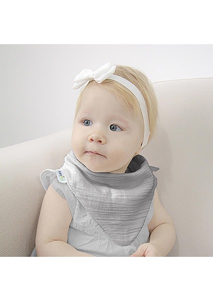 Silikon Diş Kaşıyıcılı Bürümcük Müslin Önlük Gri fiyatları