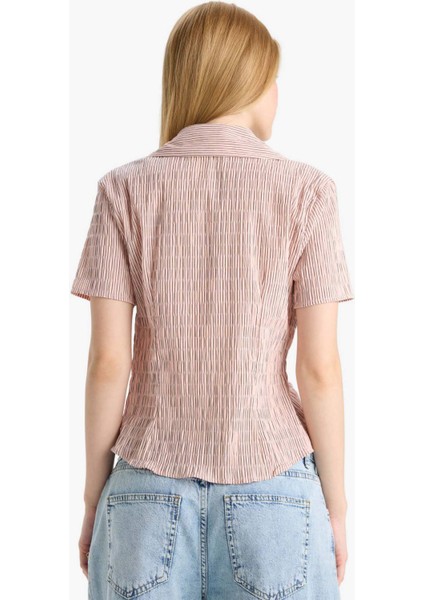 Coool Fitted Dokulu Kısa Kollu Gömlek F4849AX25AU