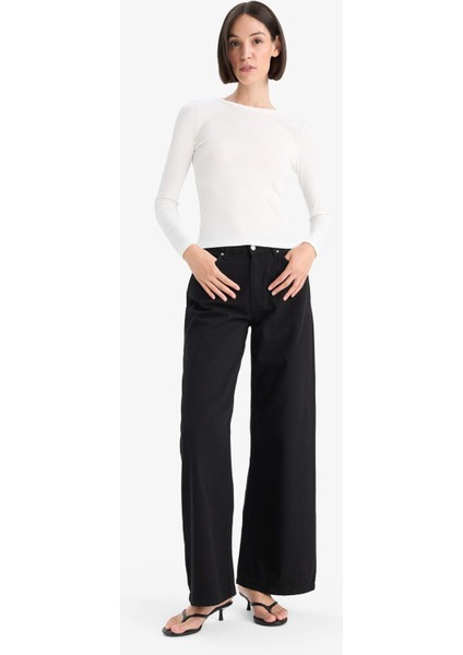 Slim Fit Dar Kesim Basic Düz Fitilli Kaşkorse Uzun Kollu Tişört E5767AX25AU fiyatları