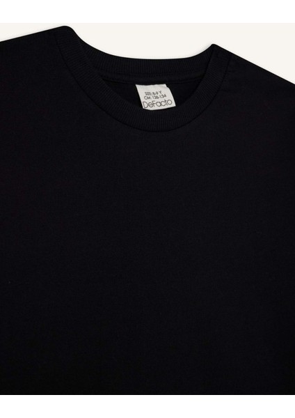 Kız Çocuk Bisiklet Yaka Basic Düz Uzun Kollu Okul Tişörtü U6810A625AU