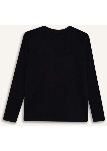 Kız Çocuk Bisiklet Yaka Basic Düz Uzun Kollu Okul Tişörtü U6810A625AU