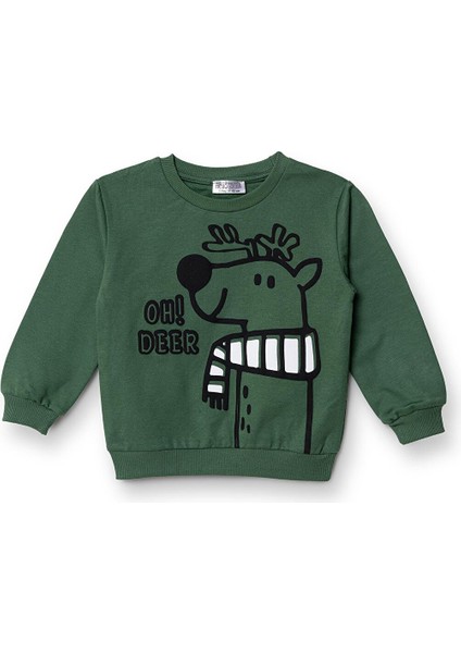 Erkek Bebek Sweatshirt Bisiklet Yaka Uzun Kol