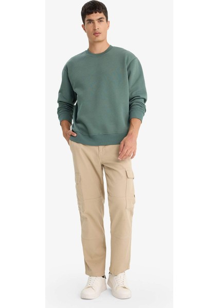 Relax Fit Bisiklet Yaka Kalın İçi Yumuşak Tüylü Basic Düz Sweatshirt T5139AZ25AU fiyatları