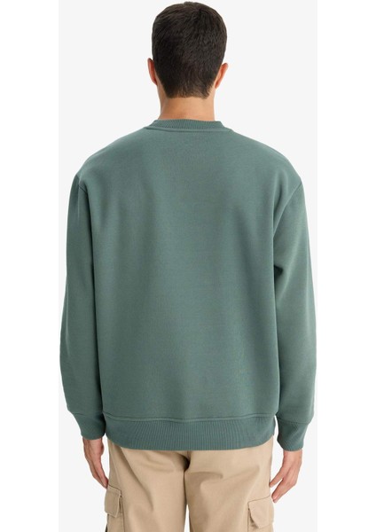 Relax Fit Bisiklet Yaka Kalın İçi Yumuşak Tüylü Basic Düz Sweatshirt T5139AZ25AU