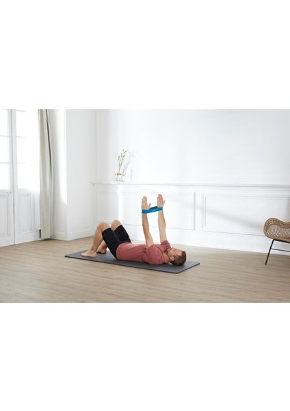 Kumaş Mini Pilates Bandı 5 Kg, Hafif Seviye, Mavi Renkli