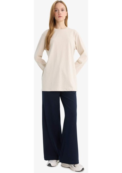 Regular Fit Bisiklet Yaka Uzun Kollu Tişört Tunik fiyatları