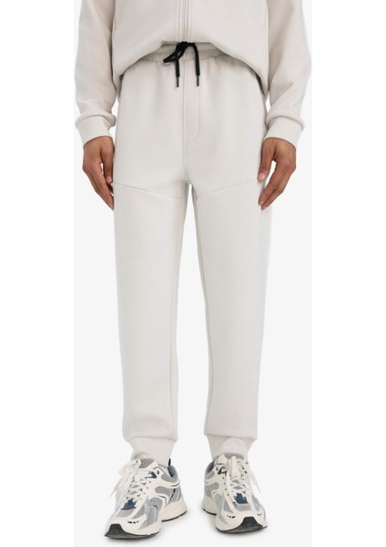 Fit Standart Fit Fermuar Cepli Düz Paça Yumuşak Tuşe Skuba Dalgıç Kumaş Sporcu Jogger Eşofman Altı